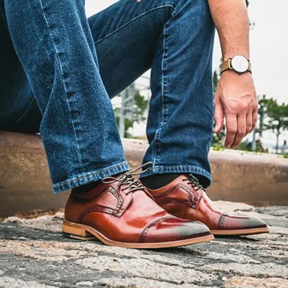 Stacy Adams Dunbar Tan Wingtip Oxfords 9W - Picture 13 of 13